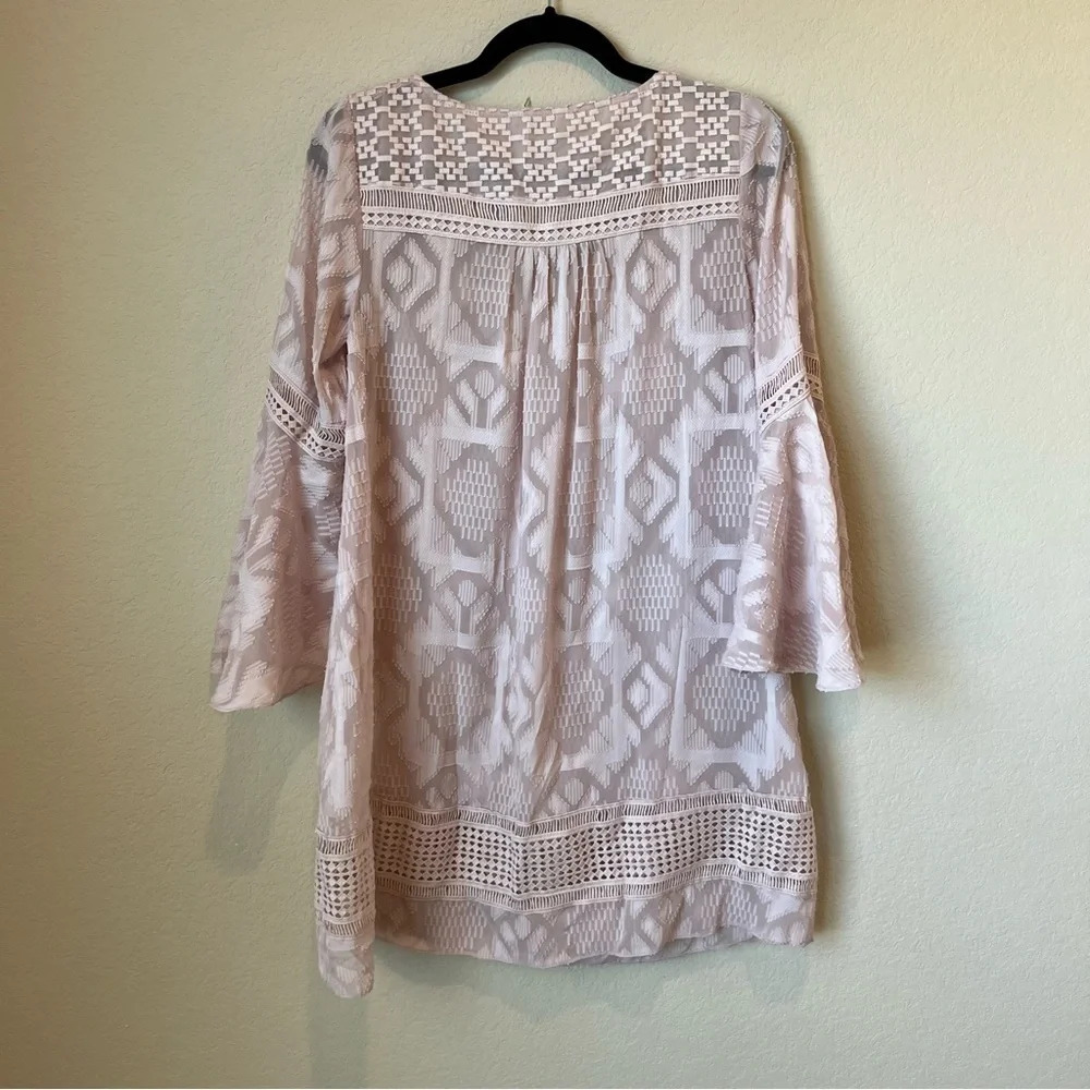 Anthropologie Floreat Esme Bell Sleeve Dress in Pink - Picture 7 of 8